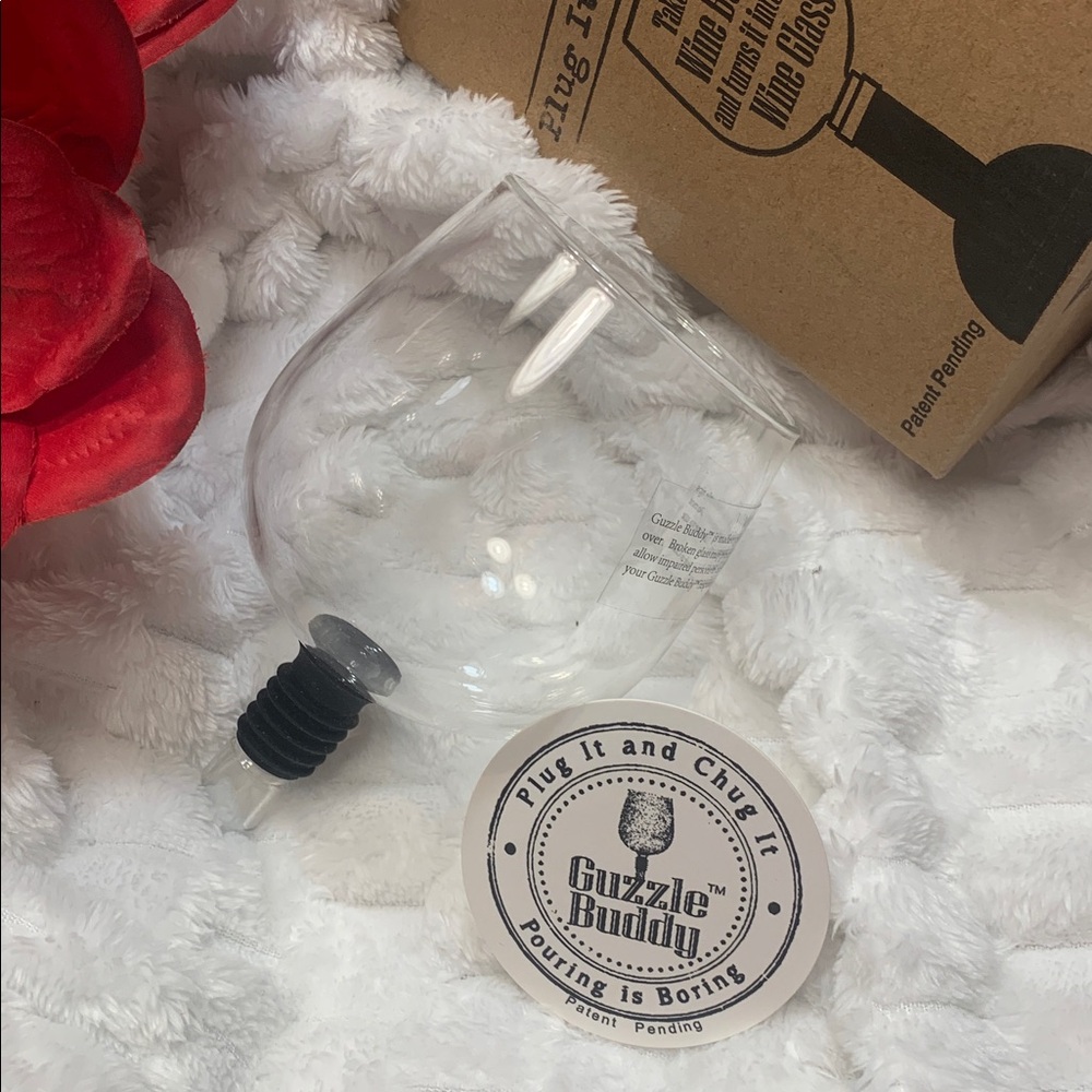 🌹Guzzle Buddy • Wine Glass Attachment “plug it and chug it” From Shark Tank